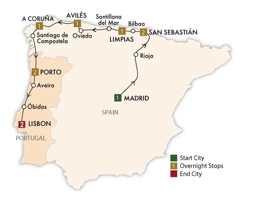 Northern Spain and Portugal (including an extra night in Lisbon to explore on your own)